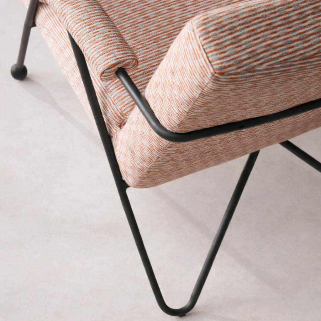 Patterned Mid-Century Accent Chair