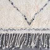 Minimalist Cream Trellis Berber Rug