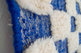 Plush Blue Checkered Moroccan Rug
