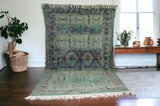 Vintage Teal Moroccan Tribal Rug