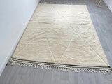 Minimalist Cream Diamond Relief Rug