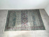 Vintage Teal Moroccan Tribal Rug
