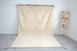 Minimalist Cream Diamond Relief Rug