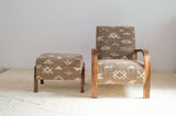 Handcrafted Moroccan Armchair and Ottoman