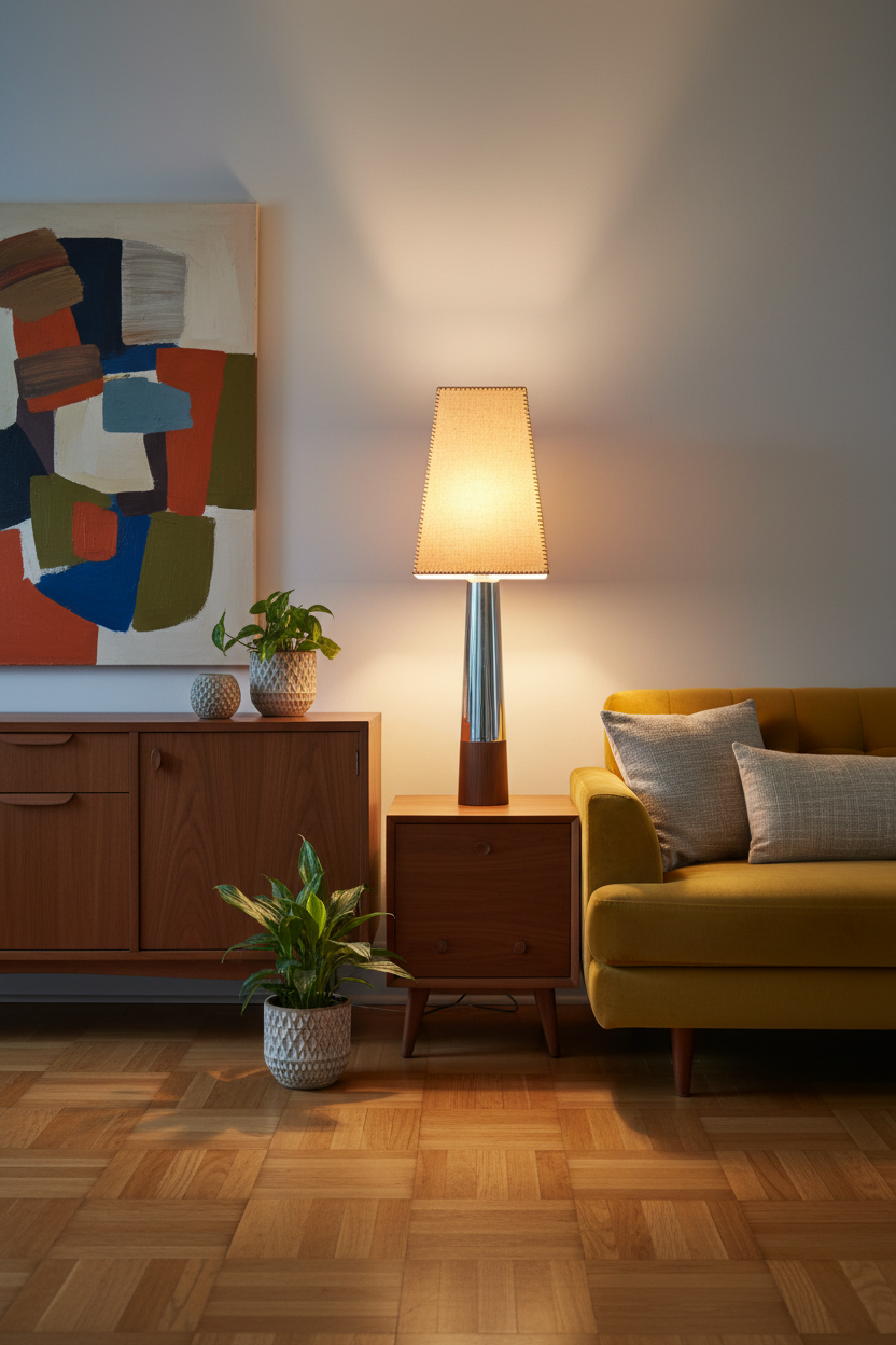 Mid-Century Chrome Lamp Lifestyle