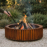 Fluted Iron Circular Fire Pit