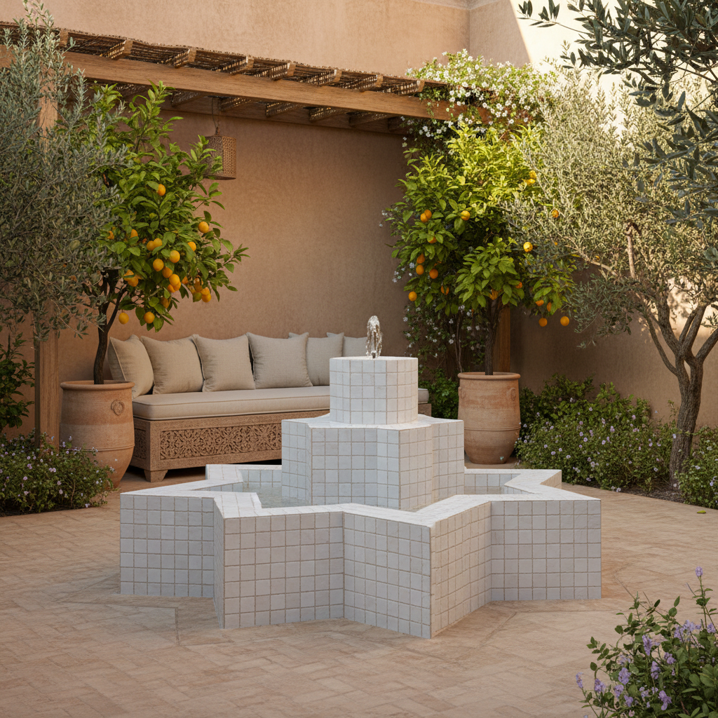 White Zellige 2×2 — Garden