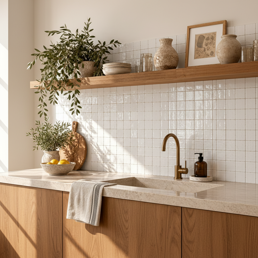 White Zellige 2×2 — Kitchen