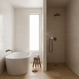 White Zellige 2×6 Brick — Bathroom