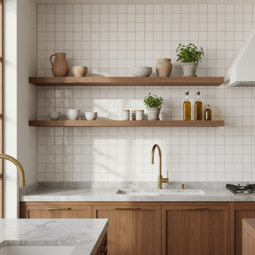 White Zellige Tile — Kitchen