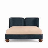 Split Back Velvet Bed